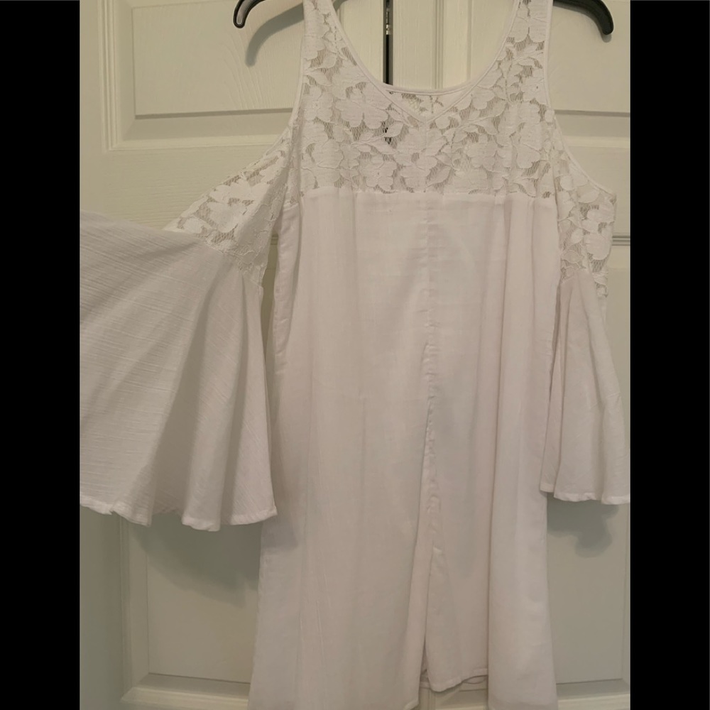 White fully lined sun dress.